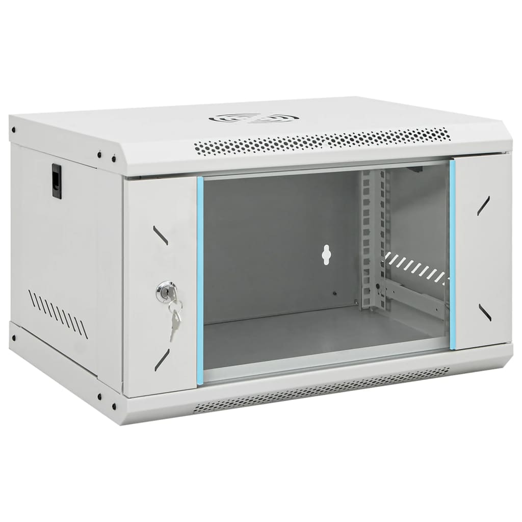 vidaXL 6U veggmontert nettverksskap 19" IP20 53x40x30 cm