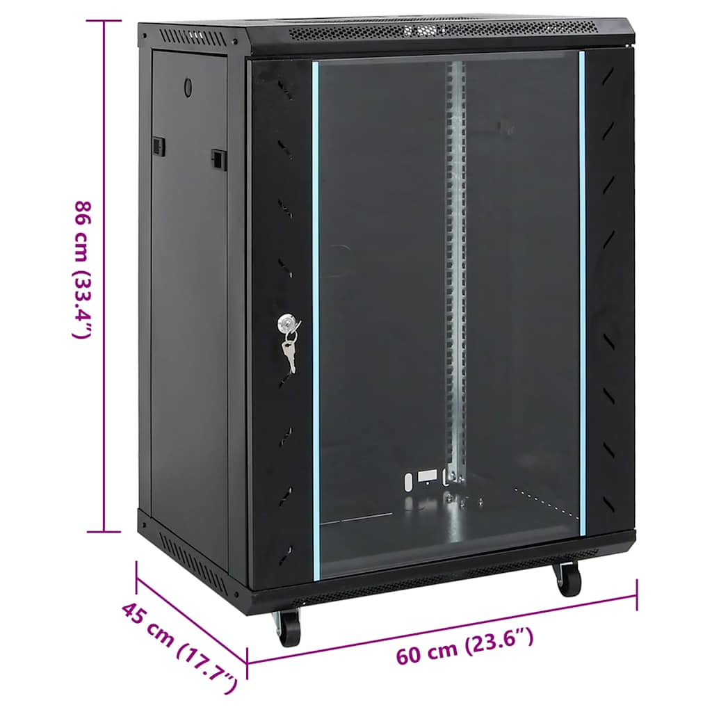 Network Cabinet with Swivel Feet Server Rack Storage Equipment IP20 vidaXL - Picture 42 of 56
