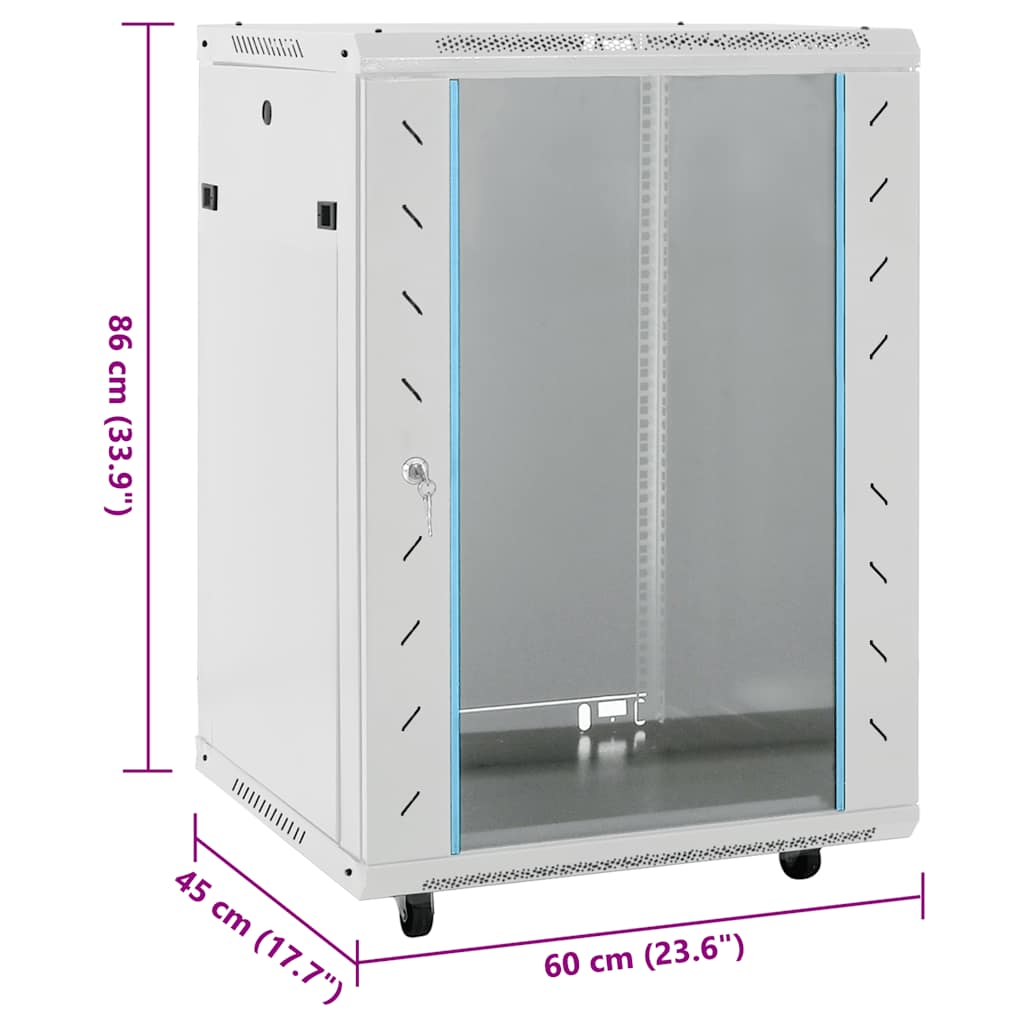 Network Cabinet with Swivel Feet Server Rack Storage Equipment IP20 vidaXL - Picture 35 of 56