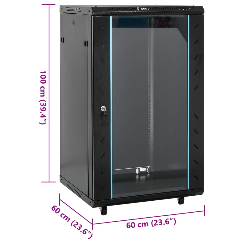 Network Cabinet with Swivel Feet Server Rack Storage Equipment IP20 vidaXL - Picture 11 of 56