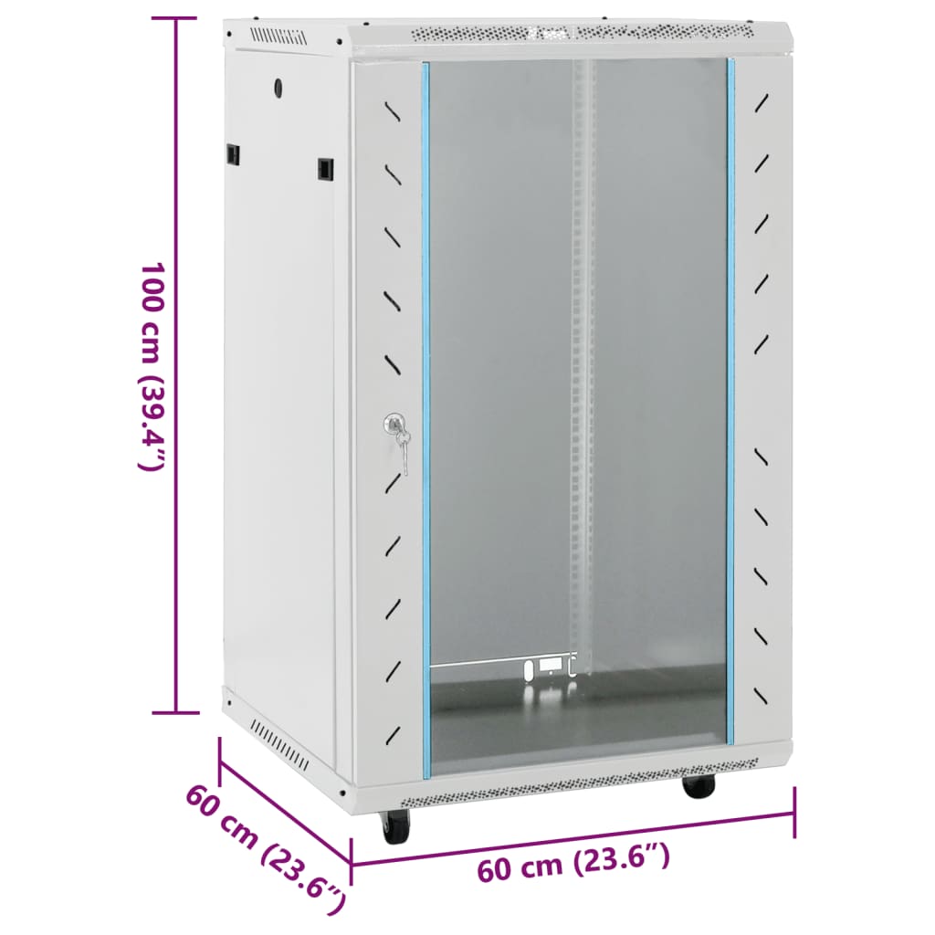 Network Cabinet with Swivel Feet Server Rack Storage Equipment IP20 vidaXL - Picture 18 of 56