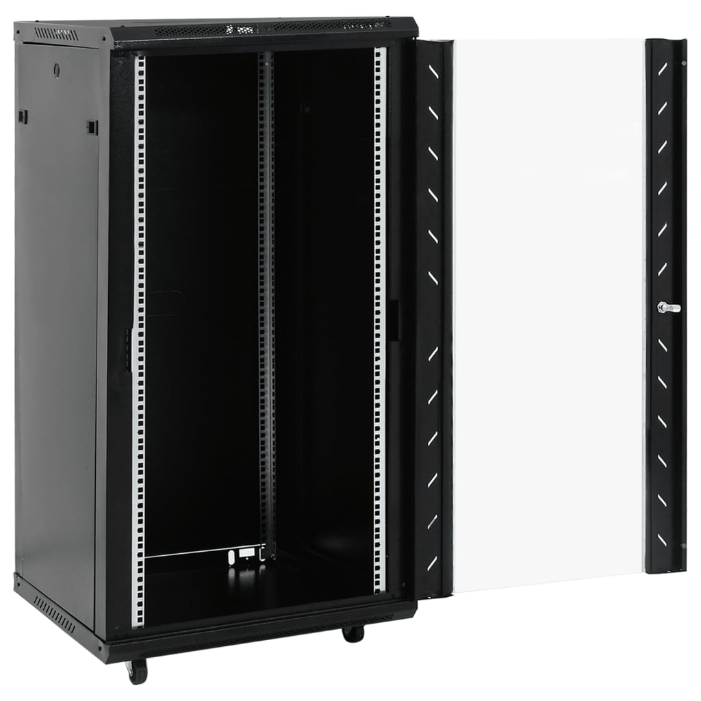 vidaXL 22U hálózati szekrény 19" forgó lábakkal IP20 60 x 60 x 120 cm
