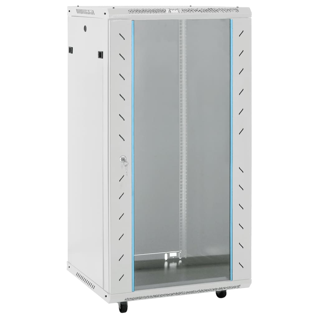 vidaXL netværksskab med drejelige fødder 22U 19" IP20 60x60x120 cm