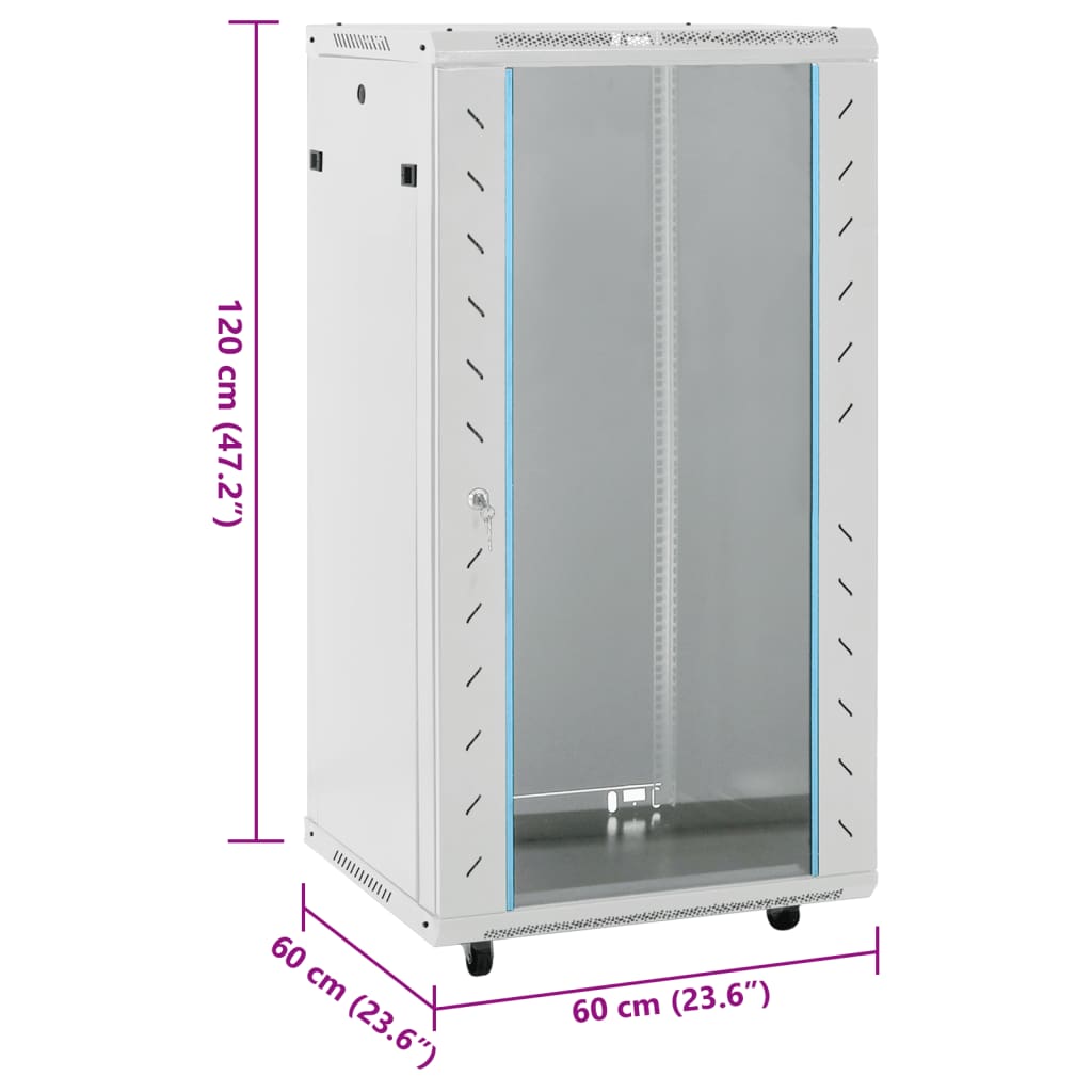 Network Cabinet with Swivel Feet Server Rack Storage Equipment IP20 vidaXL - Picture 23 of 56
