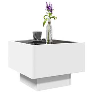 Odkládací stolek s LED bílý 40 x 40 x 30 cm kompozitní dřevo - obrázek 5