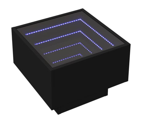 vidaXL Odkl&aacute;dac&iacute; stolek s LED čern&yacute; 40 x 40 x 30 cm kompozitn&iacute; dřevo