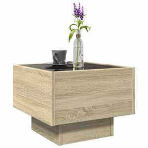 Odkládací stolek s LED dub sonoma 40x40x30 cm kompozitní dřevo - obrázek 5
