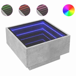 Konferenční stolek s LED betonově šedý 50 x 50 x 30 cm kompozit - obrázek 2