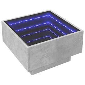 Konferenční stolek s LED betonově šedý 50 x 50 x 30 cm kompozit - obrázek 3