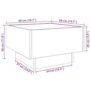 Konferenční stolek s LED betonově šedý 50 x 50 x 30 cm kompozit - obrázek 13