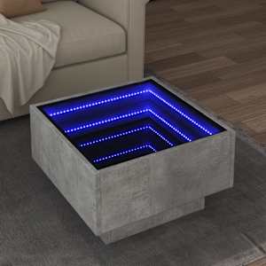 Konferenční stolek s LED betonově šedý 50 x 50 x 30 cm kompozit - obrázek 1