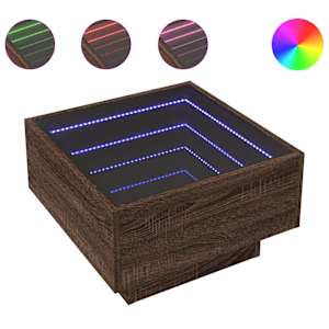 Konferenční stolek s LED hnědý dub 50x50x30 cm kompozitní dřevo - obrázek 2