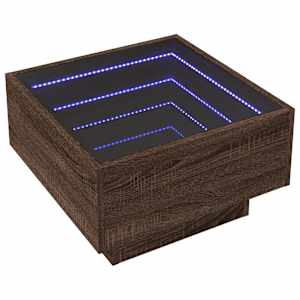 Konferenční stolek s LED hnědý dub 50x50x30 cm kompozitní dřevo - obrázek 3