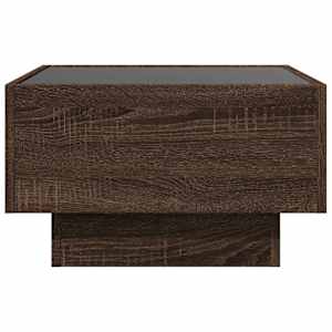 Konferenční stolek s LED hnědý dub 50x50x30 cm kompozitní dřevo - obrázek 6