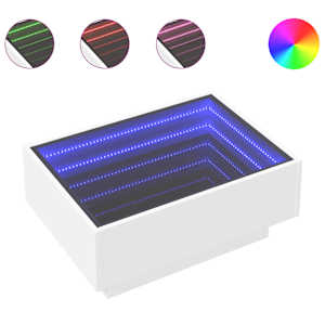 Konferenční stolek s LED bílý 70 x 50 x 30 cm kompozitní dřevo - obrázek 2