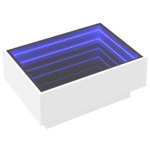 Konferenční stolek s LED bílý 70 x 50 x 30 cm kompozitní dřevo - obrázek 3