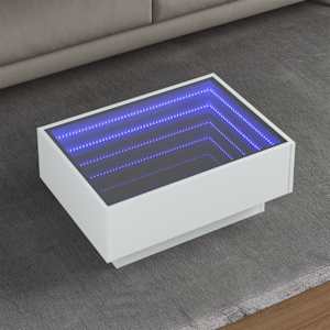 Konferenční stolek s LED bílý 70 x 50 x 30 cm kompozitní dřevo - obrázek 1