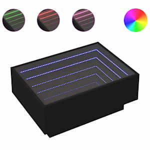 Konferenční stolek s LED černý 70 x 50 x 30 cm kompozitní dřevo - obrázek 2