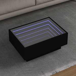 Konferenční stolek s LED černý 70 x 50 x 30 cm kompozitní dřevo - obrázek 1