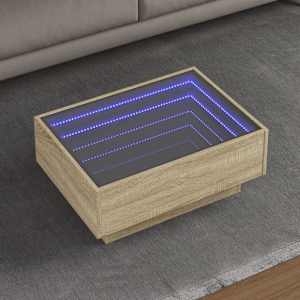 Konferenční stolek s LED dub sonoma 70 x 50 x 30 cm kompozit - obrázek 1