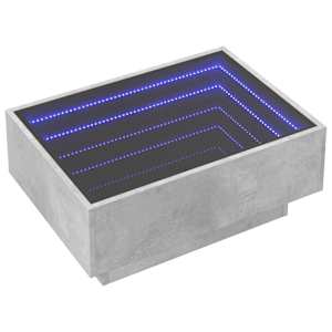 Konferenční stolek s LED betonově šedý 70 x 50 x 30 cm kompozit - obrázek 3