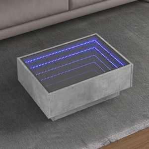 Konferenční stolek s LED betonově šedý 70 x 50 x 30 cm kompozit - obrázek 1