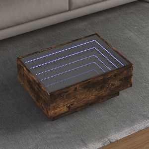 Konferenční stolek s LED kouřový dub 70 x 50 x 30 cm kompozit - obrázek 1