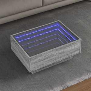 Konferenční stolek s LED šedý sonoma 70 x 50 x 30 cm kompozit - obrázek 1
