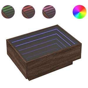 Konferenční stolek s LED hnědý dub 70x50x30 cm kompozitní dřevo - obrázek 2