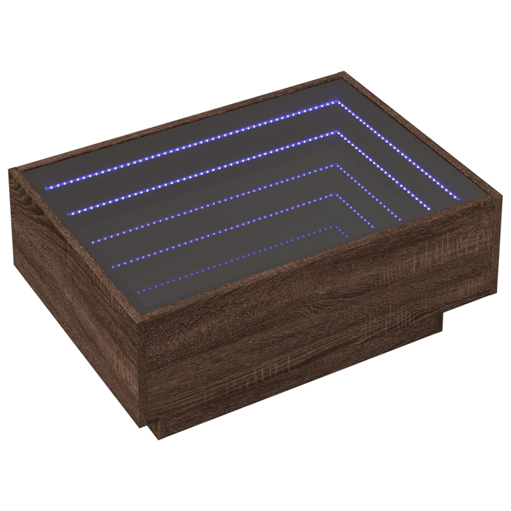 Thumbnail - vidaXL LED-Couchtisch Braun Eichen-Optik 70x50x30 cm Holzwerkstoff