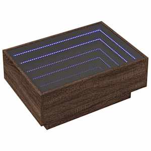 Konferenční stolek s LED hnědý dub 70x50x30 cm kompozitní dřevo - obrázek 3