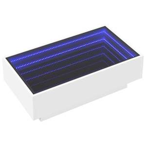 Konferenční stolek s LED bílý 90 x 50 x 30 cm kompozitní dřevo - obrázek 3