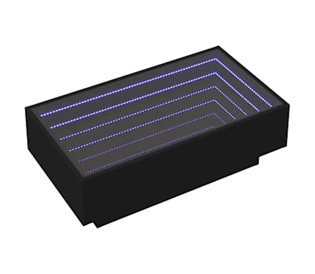 vidaXL Salontafel met LED 90x50x30 cm bewerkt hout zwart