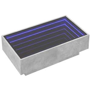 Konferenční stolek s LED betonově šedý 90 x 50 x 30 cm kompozit - obrázek 3