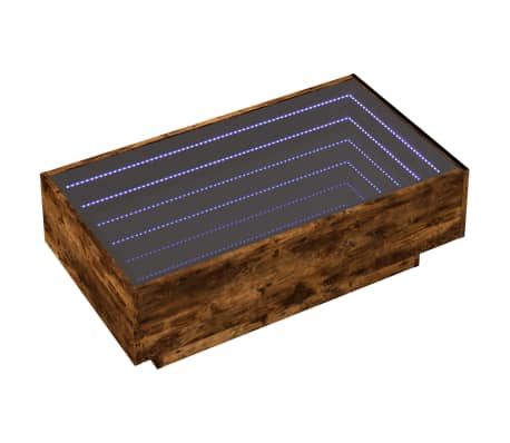 vidaXL Τραπεζάκι Σαλονιού με LED Δρυς 90x50x30 εκ. Επεξεργασμένο Ξύλο