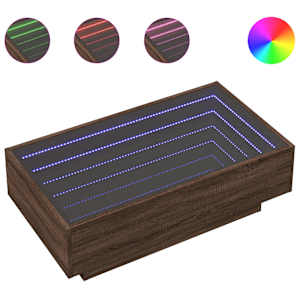Konferenční stolek s LED hnědý dub 90x50x30 cm kompozitní dřevo - obrázek 2