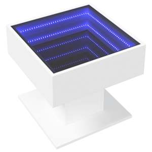 Konferenční stolek s LED bílý 50 x 50 x 45 cm kompozitní dřevo - obrázek 3