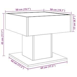 Konferenční stolek s LED bílý 50 x 50 x 45 cm kompozitní dřevo - obrázek 13