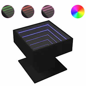 Konferenční stolek s LED černý 50 x 50 x 45 cm kompozitní dřevo - obrázek 2