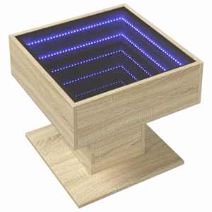 Konferenční stolek s LED dub sonoma 50 x 50 x 45 cm kompozit - obrázek 3
