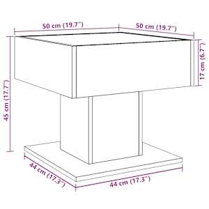 Konferenční stolek s LED dub sonoma 50 x 50 x 45 cm kompozit - obrázek 13