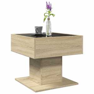 Konferenční stolek s LED dub sonoma 50 x 50 x 45 cm kompozit - obrázek 5