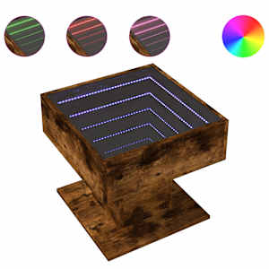 Konferenční stolek s LED kouřový dub 50 x 50 x 45 cm kompozit - obrázek 2