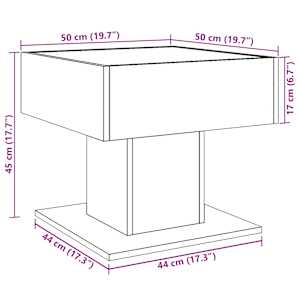 Konferenční stolek s LED kouřový dub 50 x 50 x 45 cm kompozit - obrázek 13