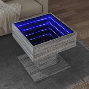 Konferenční stolek s LED šedý sonoma 50 x 50 x 45 cm kompozit - obrázek 1