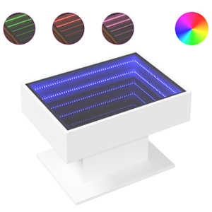 Konferenční stolek s LED bílý 70 x 50 x 45 cm kompozitní dřevo - obrázek 2