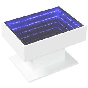 Konferenční stolek s LED bílý 70 x 50 x 45 cm kompozitní dřevo - obrázek 3