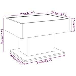Konferenční stolek s LED bílý 70 x 50 x 45 cm kompozitní dřevo - obrázek 13
