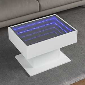Konferenční stolek s LED bílý 70 x 50 x 45 cm kompozitní dřevo