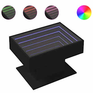 Konferenční stolek s LED černý 70 x 50 x 45 cm kompozitní dřevo - obrázek 2